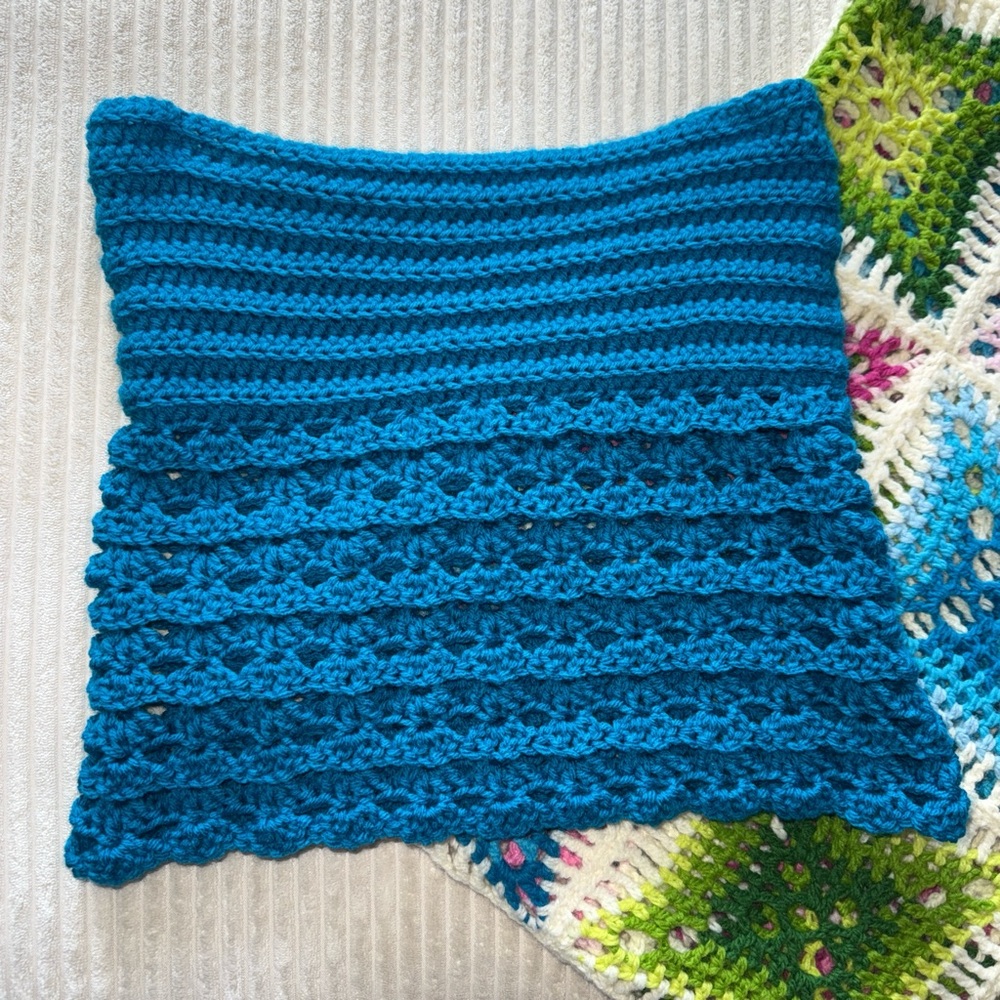 Blue Crocheted Tube Top